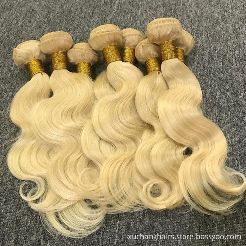 613 Blonde Virgin Human Hair,613 Cuticle Aligned Hair Bundles With Frontal,Blonde Virgin Human Hair 613 Bundles With Closure